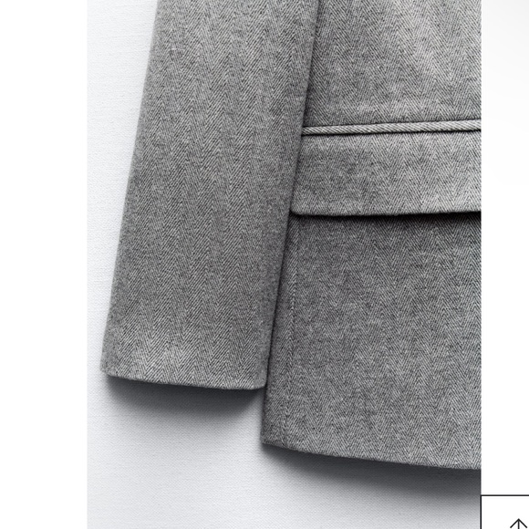 Zara STRAIGHT CUT HERRINGBONE BLAZER - Picture 10 of 14
